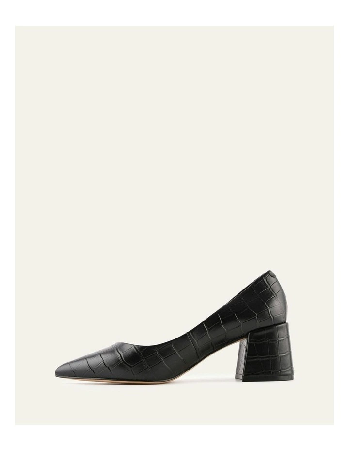 Gesso Croc Mid Heels in Black image 5