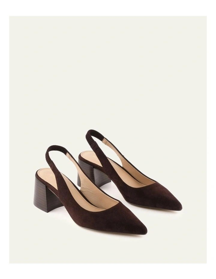 Glide Suede Mid Heels in Bitter Choc image 2