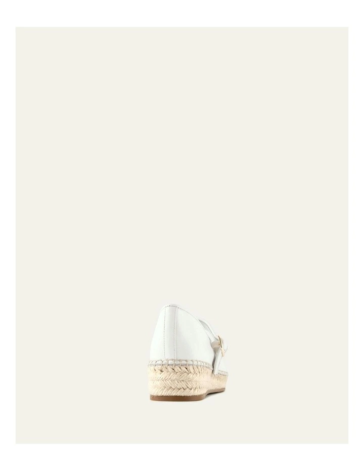 Elsie Leather Espadrilles Flat in White image 4