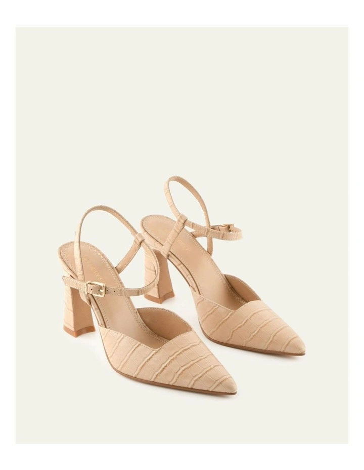 Dawn Croc High Heels in Beige image 2