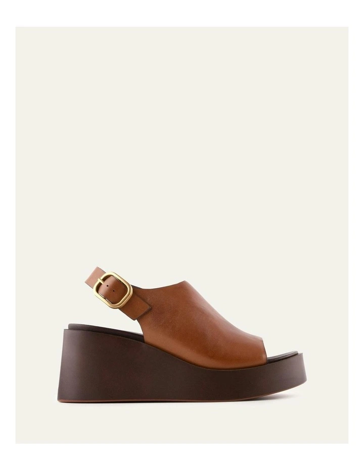 Cherry Mid Wedge Sandals Brandy Leather in Brown image 1