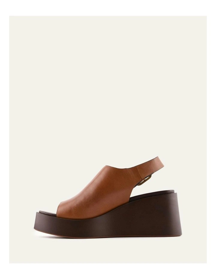 Cherry Mid Wedge Sandals Brandy Leather in Brown image 5