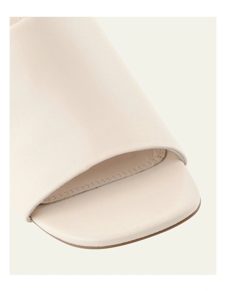 Mena Mid Heel Sandals Leather in Off White image 3