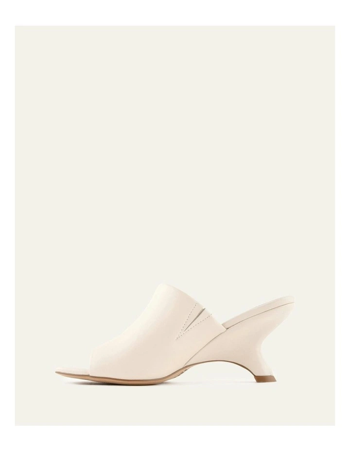 Mena Mid Heel Sandals Leather in Off White image 5