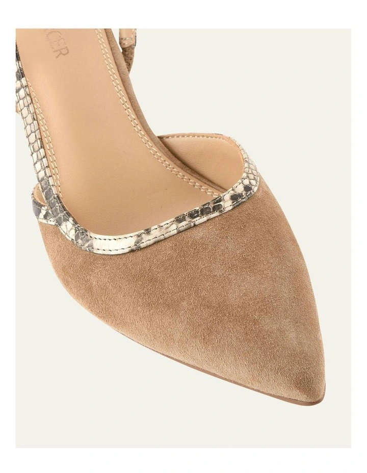 Beck Mid Heels Latte Suede in Brown image 3