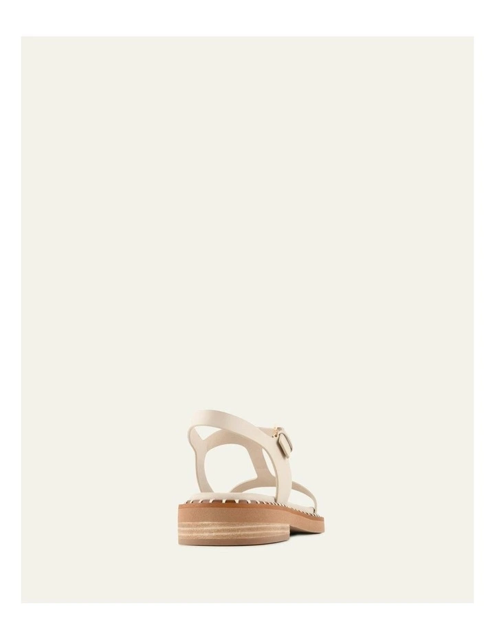 Elodie Leather Flat Sandals in Off White image 4