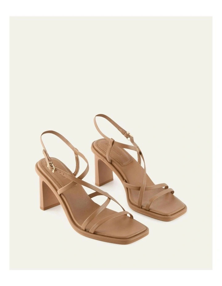 Bask Leather High Heel Sandals in Tan image 2
