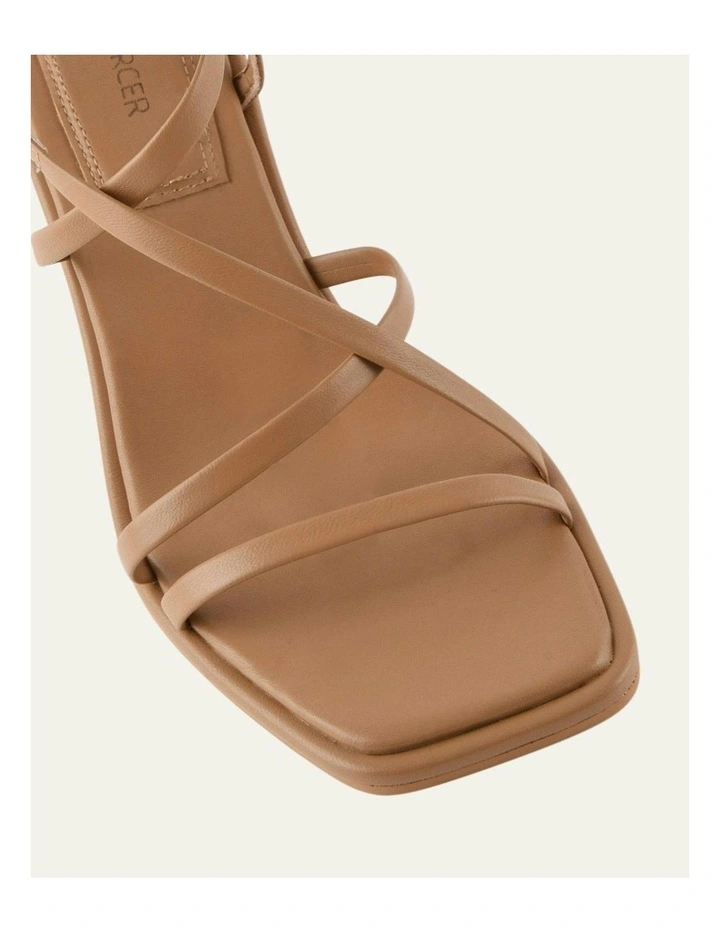 Bask Leather High Heel Sandals in Tan image 3