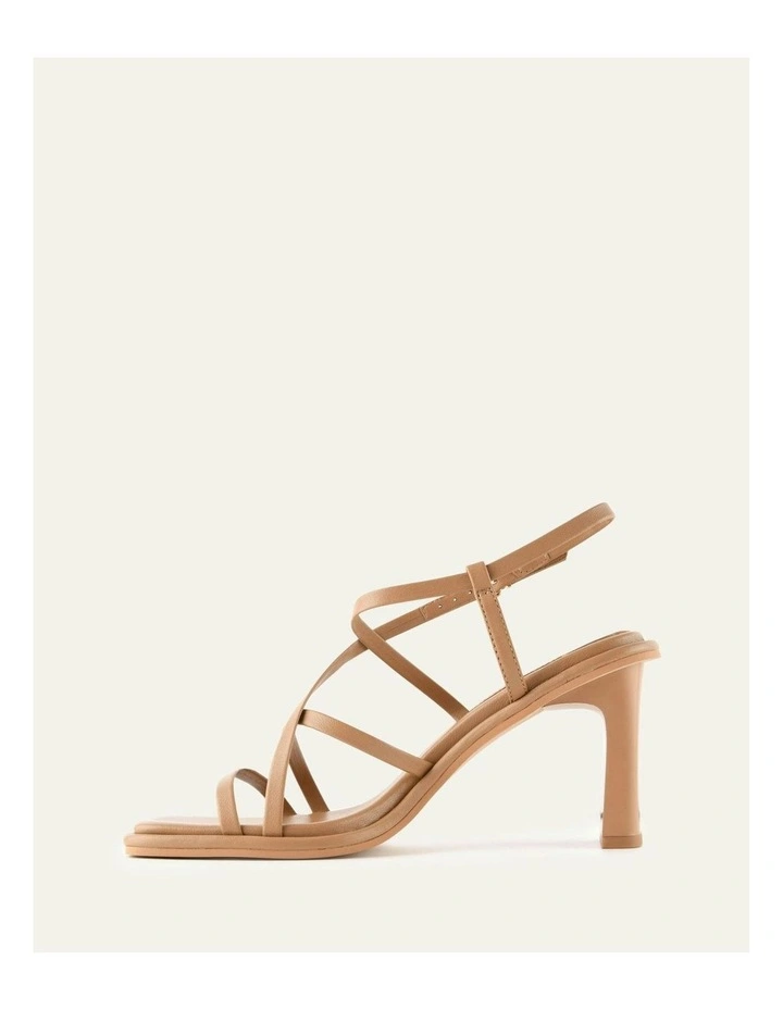 Bask Leather High Heel Sandals in Tan image 5