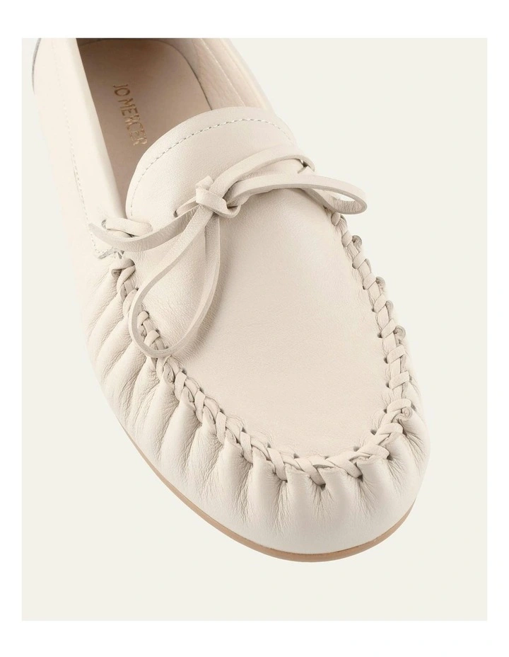 Griffin Leather Loafers in Off White image 3