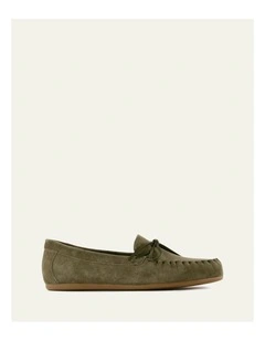 Griffin Suede Loafers in Olive