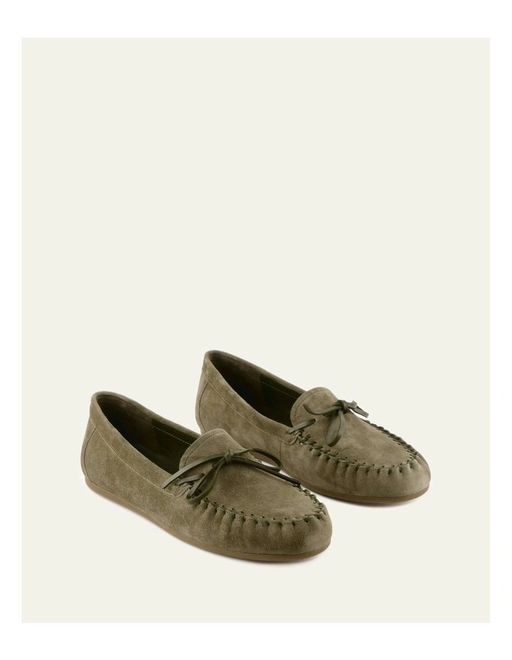 Griffin Suede Loafers in Olive image 2