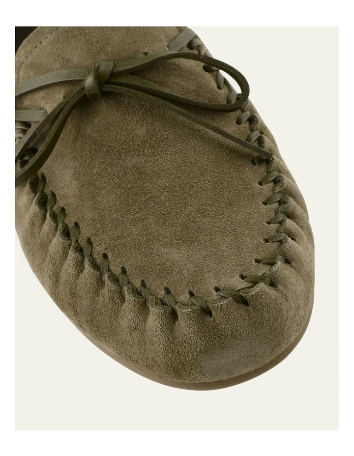 Griffin Suede Loafers in Olive image 3