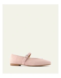 April  Suede Casual Flats in Pale Pink