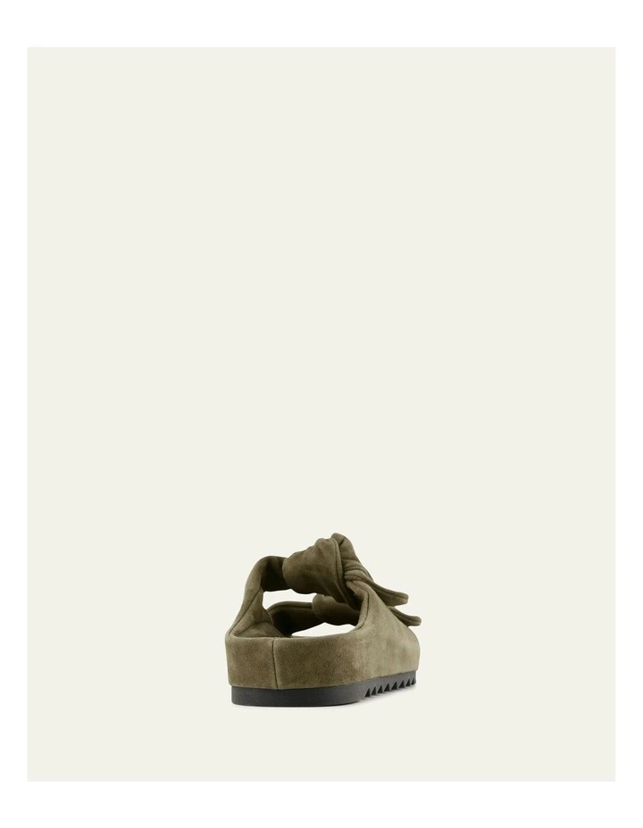 Blossom Suede Flat Sandals In  Olive image 4