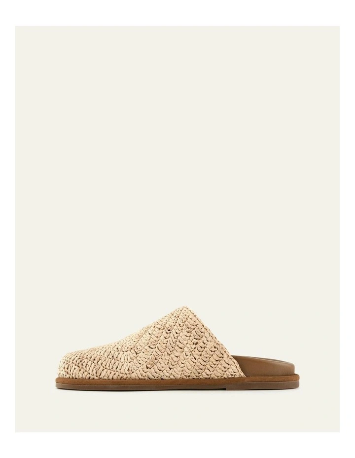 Ocean Natural Raffia Flat Slides in Tan image 5