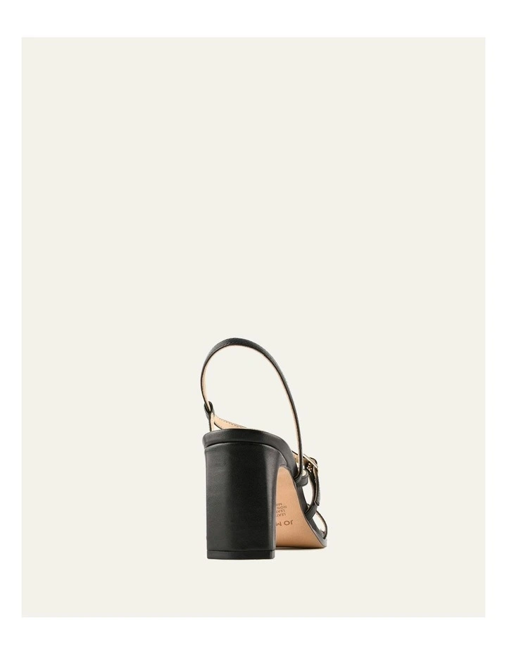 Nala Mid Heel Leather Sandals in Black image 4