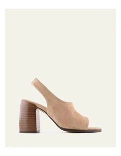 Valarie High Heel Latte Suede Sandals in Brown