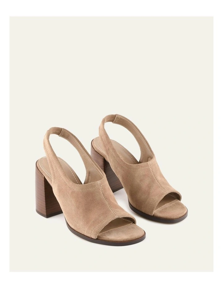 Valarie High Heel Latte Suede Sandals in Brown image 2