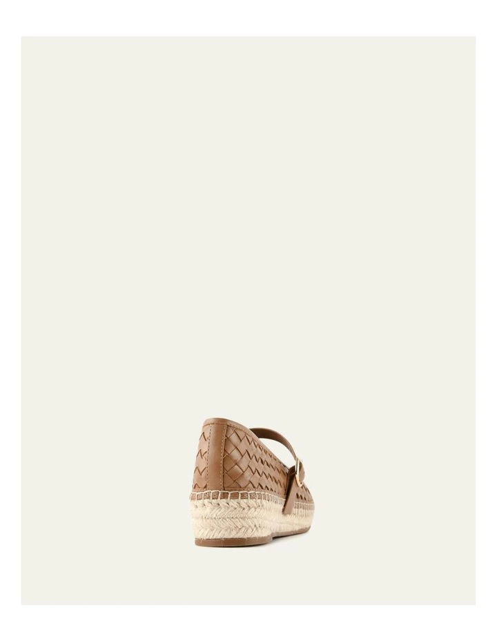 Elsie Woven Flat Leather Espadrilles Shoe in Tan image 4