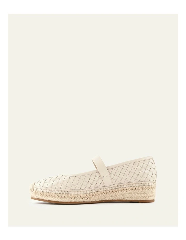 Elsie Woven Flat Leather Espadrilles in Off White image 5