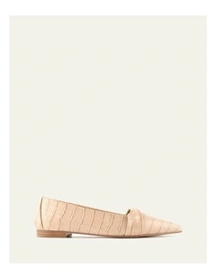 Demetri Dress Flats in Beige Croc