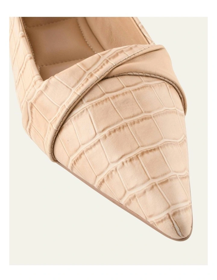 Demetri Dress Flats in Beige Croc image 3