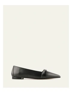 Demetri Dress Leather Flats Shoe in Black