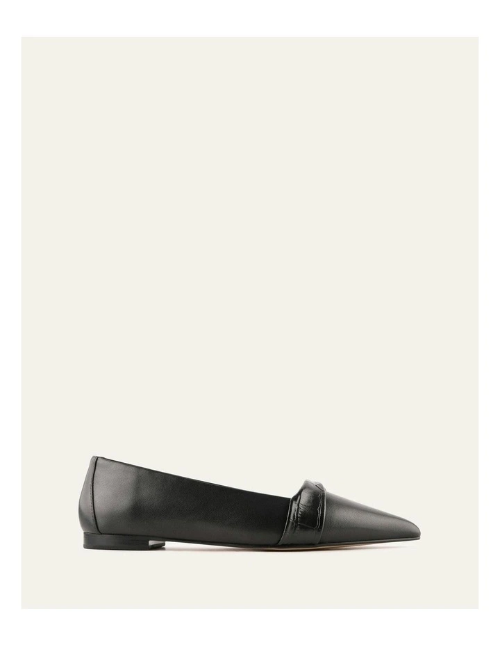 Demetri Dress Leather Flats Shoe in Black image 1