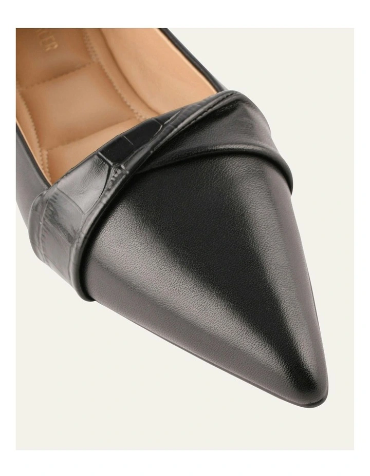 Demetri Dress Leather Flats Shoe in Black image 3