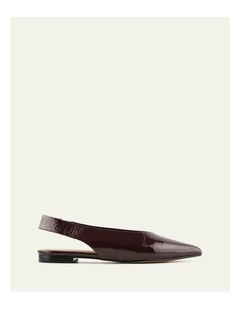 Daphne Dress Flats Merlot Crinkle Patent Shoe in Red