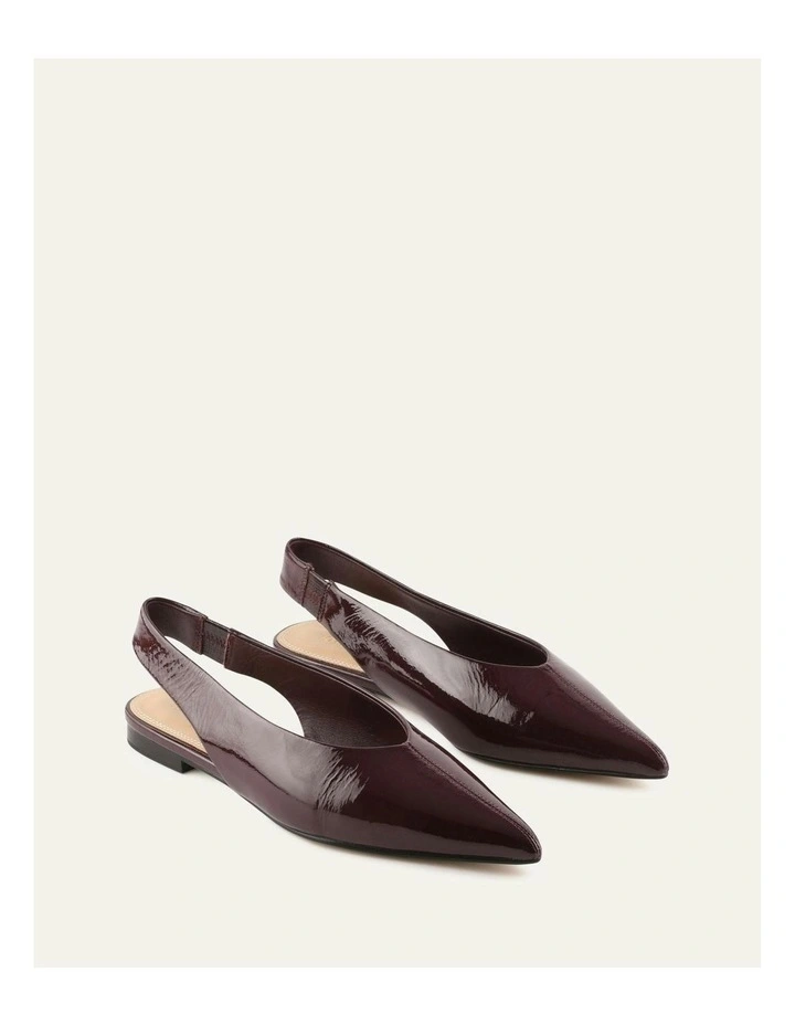 Daphne Dress Flats Merlot Crinkle Patent Shoe in Red image 2