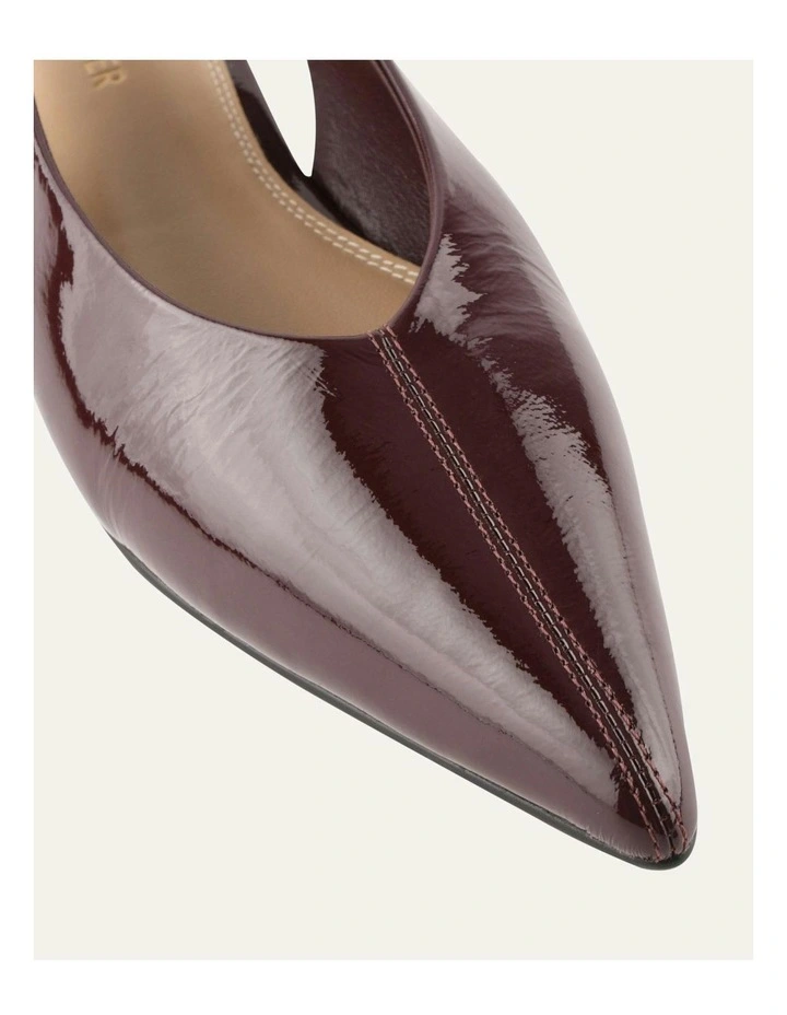 Daphne Dress Flats Merlot Crinkle Patent Shoe in Red image 3