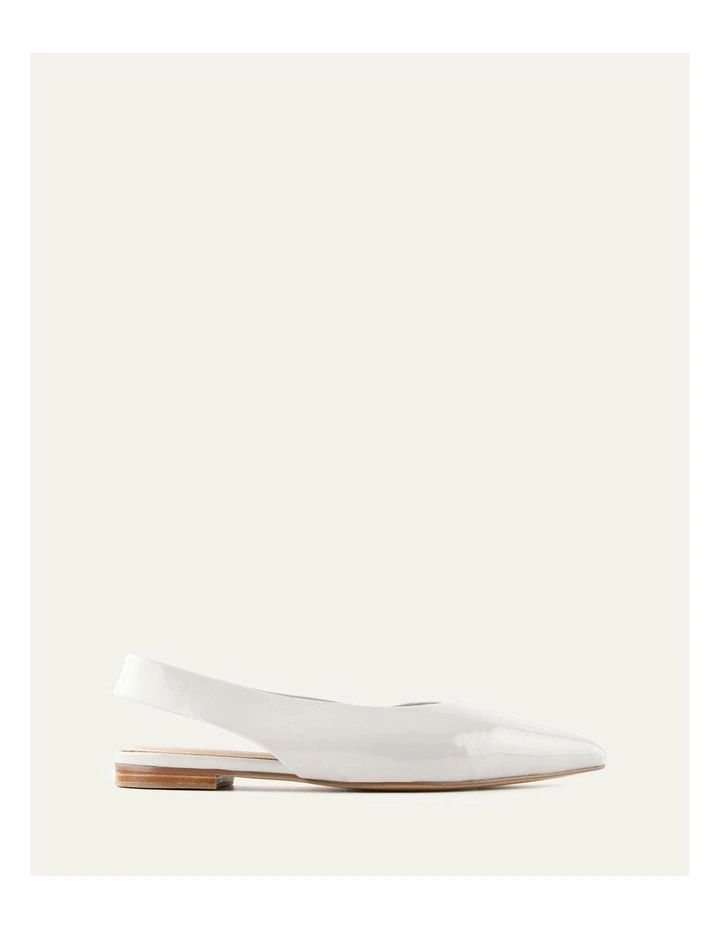 Daphne Dress Dove Crinkle Patent Flats Shoe in White image 1