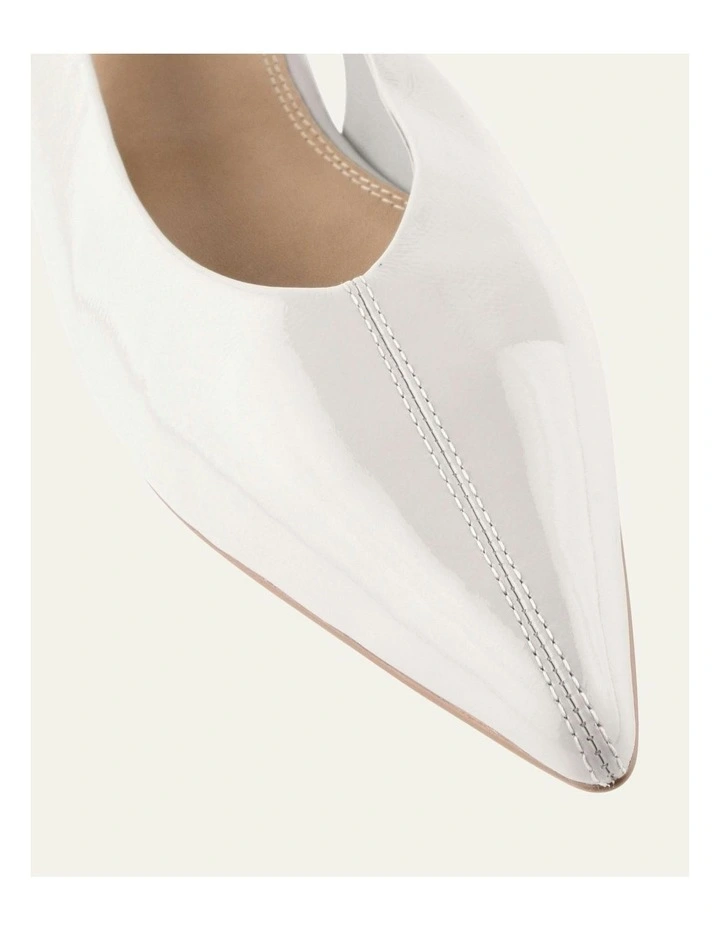 Daphne Dress Dove Crinkle Patent Flats Shoe in White image 3