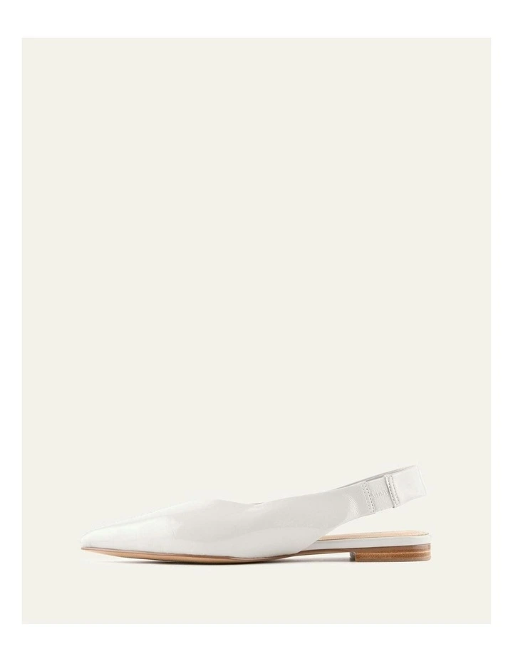 Daphne Dress Dove Crinkle Patent Flats Shoe in White image 5