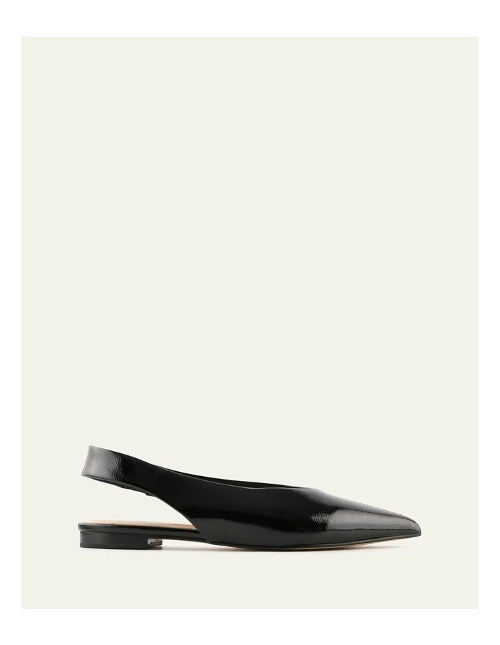 Daphne Dress Crinkle Patent Flats Shoe in Black image 1