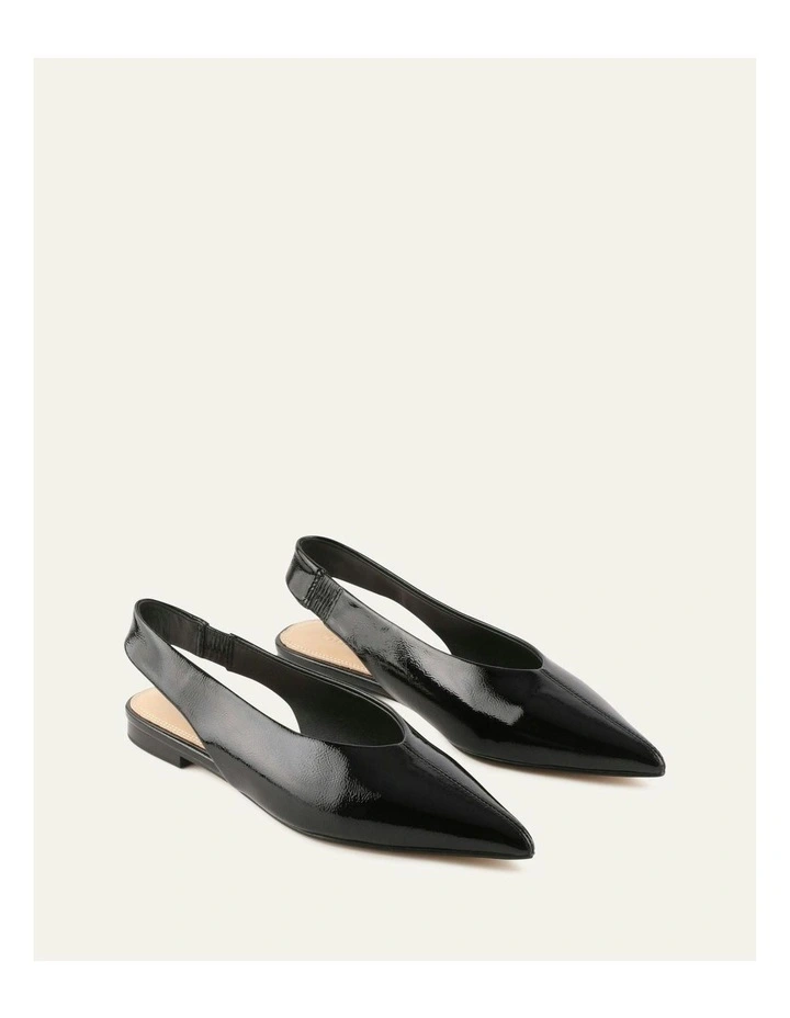 Daphne Dress Crinkle Patent Flats Shoe in Black image 2