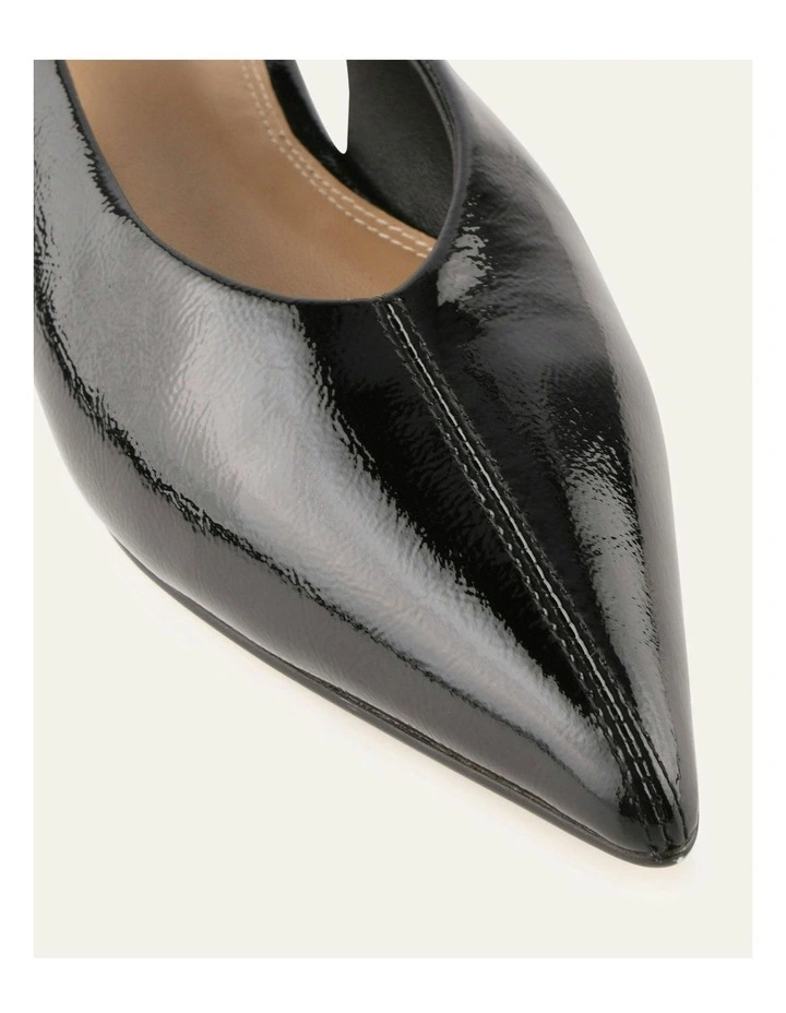 Daphne Dress Crinkle Patent Flats Shoe in Black image 3