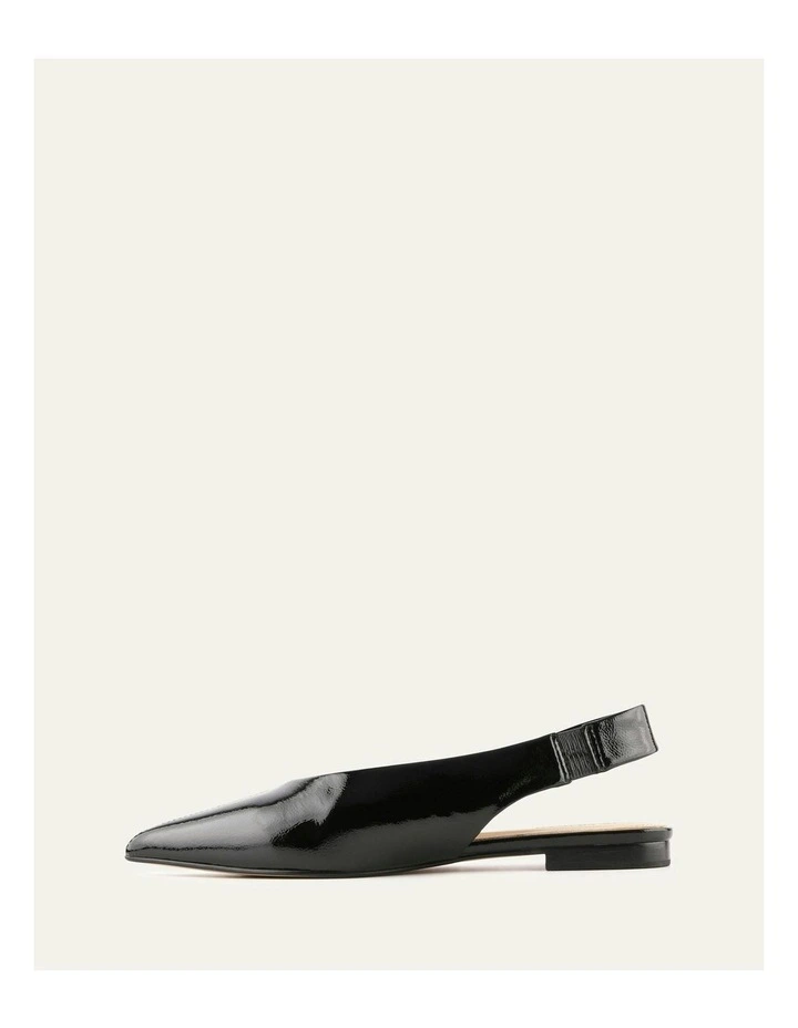 Daphne Dress Crinkle Patent Flats Shoe in Black image 5