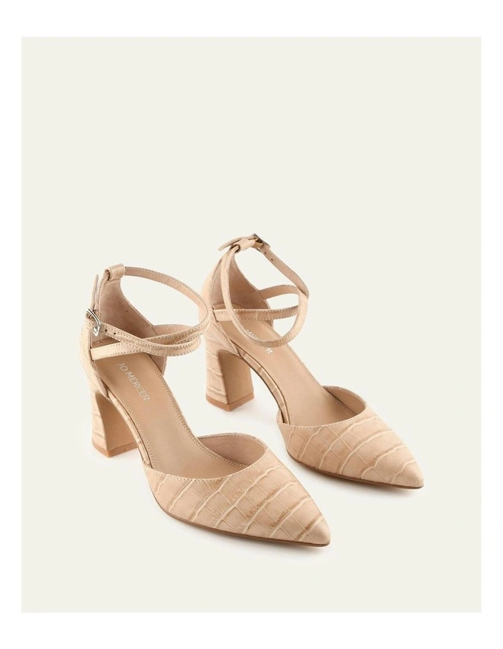 Alma Mid Heels in Beige Croc image 2