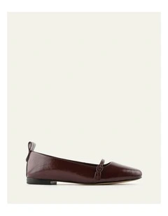 Arden Leather Dress Flats in Merlot