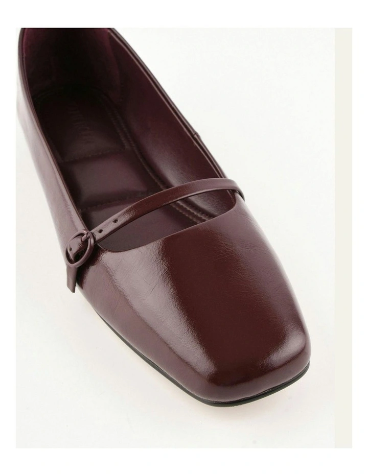Arden Leather Dress Flats in Merlot image 3