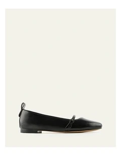 Arden Leather Dress Flats in Black