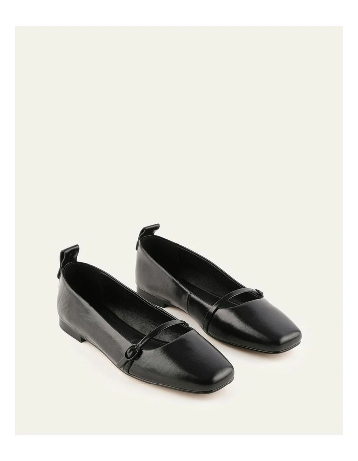 Arden Leather Dress Flats in Black image 2