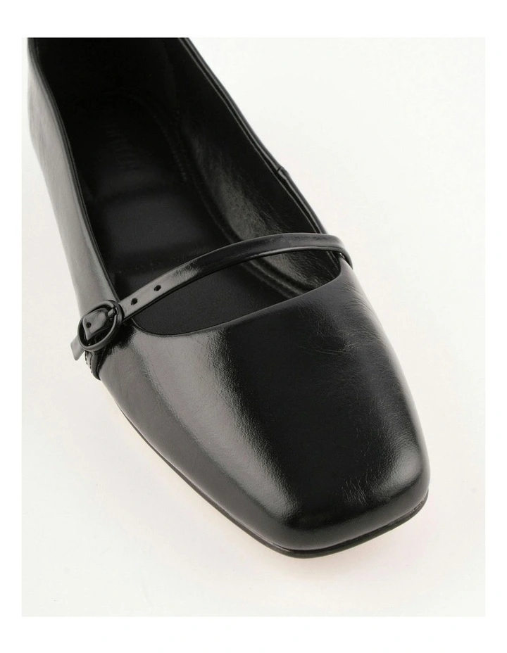Arden Leather Dress Flats in Black image 3