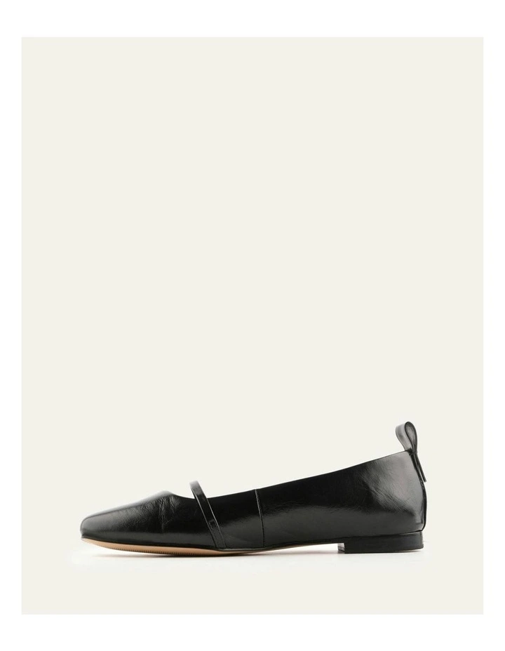 Arden Leather Dress Flats in Black image 5
