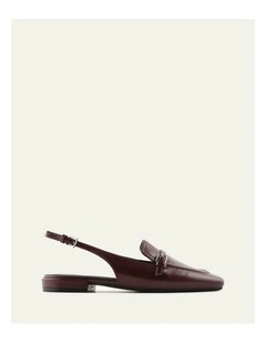 Lyon Leather Dress Flats in Merlot