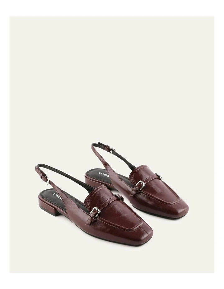 Lyon Leather Dress Flats in Merlot image 2