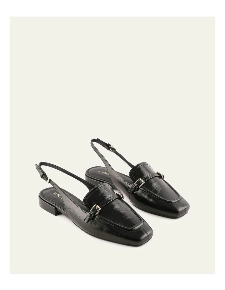 Lyon Leather Dress Flats in Black image 2